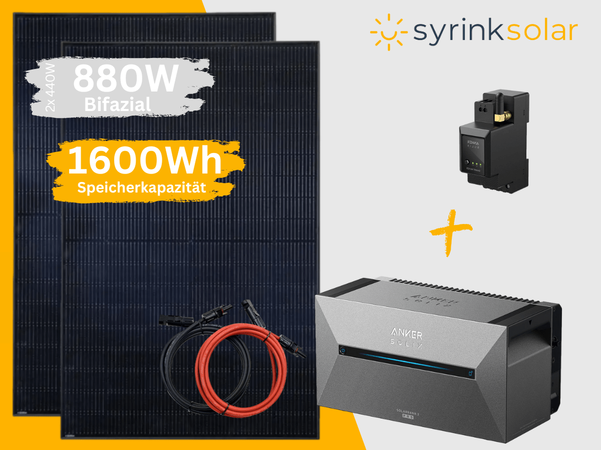 Balkonkraftwerk mit Speicher Anker SOLIX 2 E1600 Plus Solarbank All - in - One Balkonkraftwerk - Speicher - Syrink