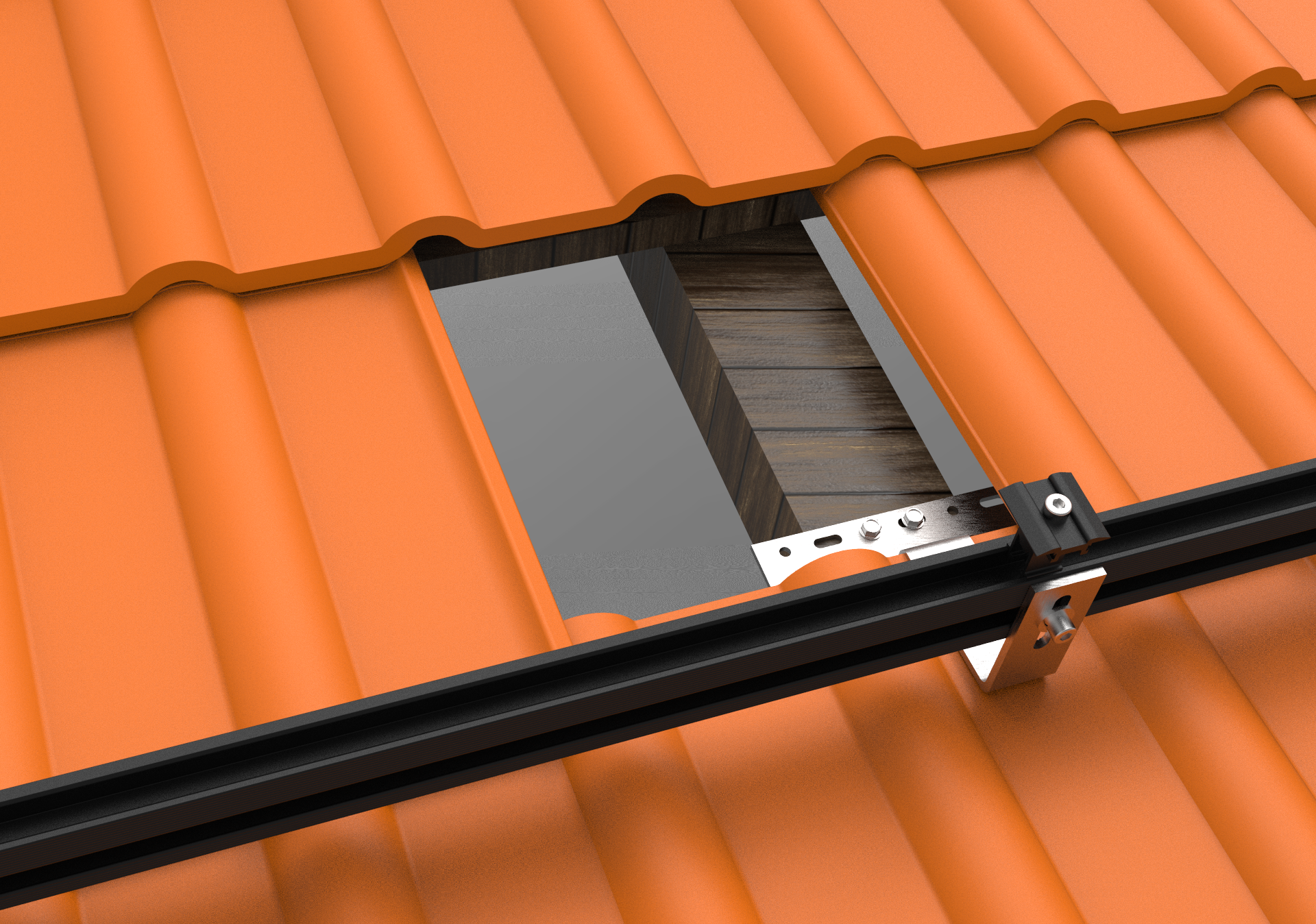 Montageset Solarmodul Halterung für Ziegeldach